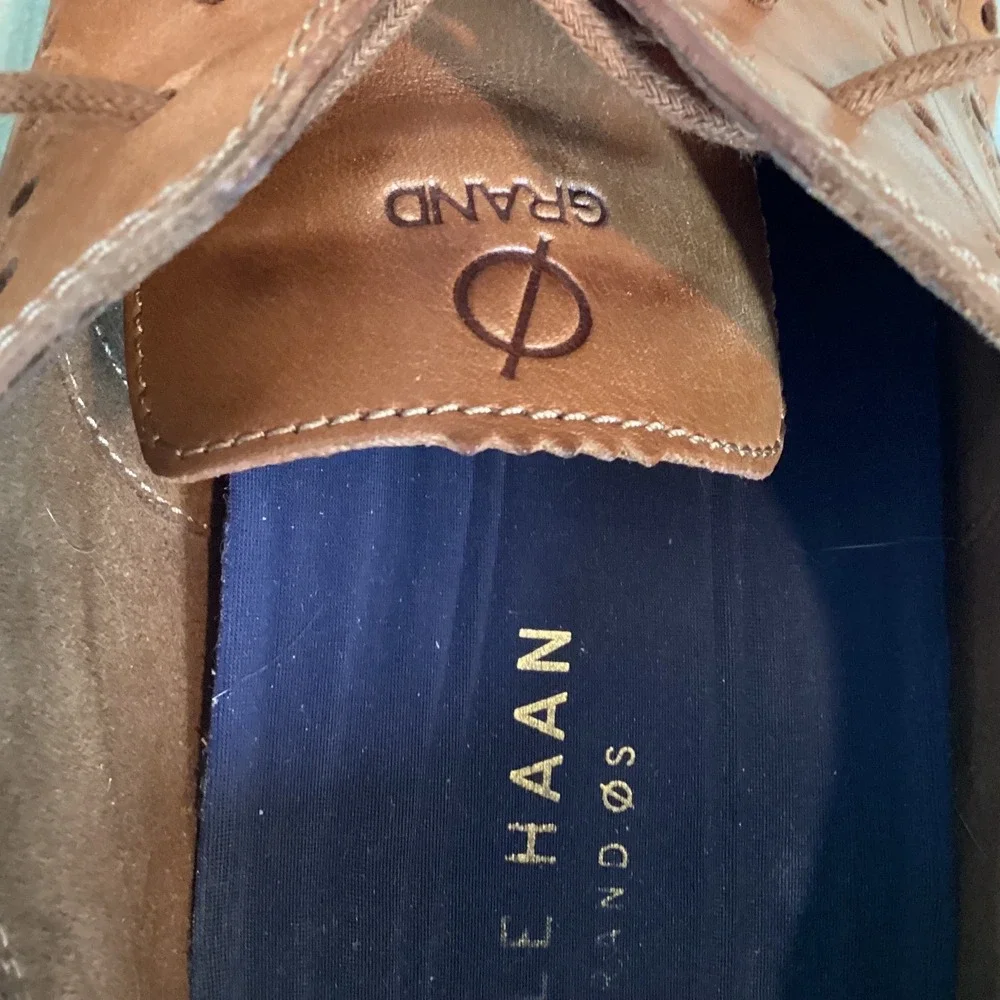 Cole Haan Grand.OS British Tan Leather Wingtip Oxford Shoe Sneaker C31532 Sz 13M